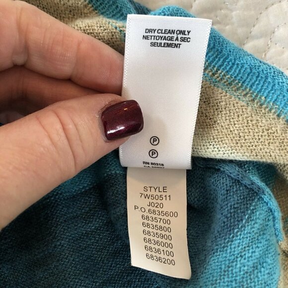 Lucky Brand Stacey Turquoise Tan Space Dye Sweater - Picture 7 of 8